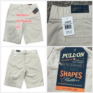 Women’s JAG GRACIE 10 / 30 Medium PullOn Bermuda Classic Fit Shorts Stone NWT